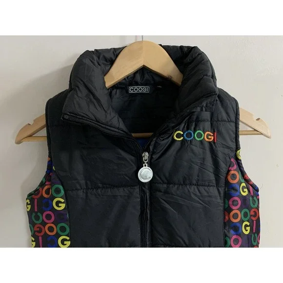 COOGI Puffer Vest Women's M 8-10 Sleeveless With Pockets Multicolor Retro Y2K - Picture 2 of 9